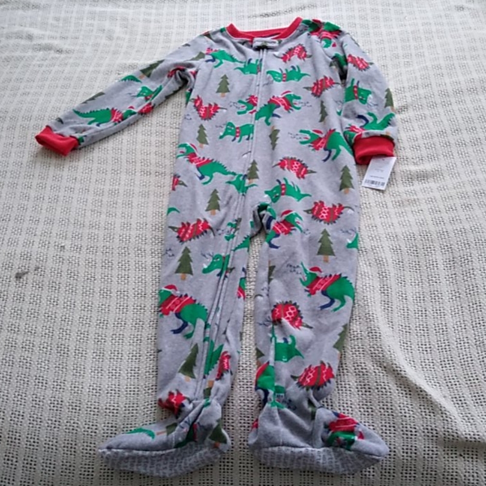 Carter's Christmas Dinosaur footie pajamas